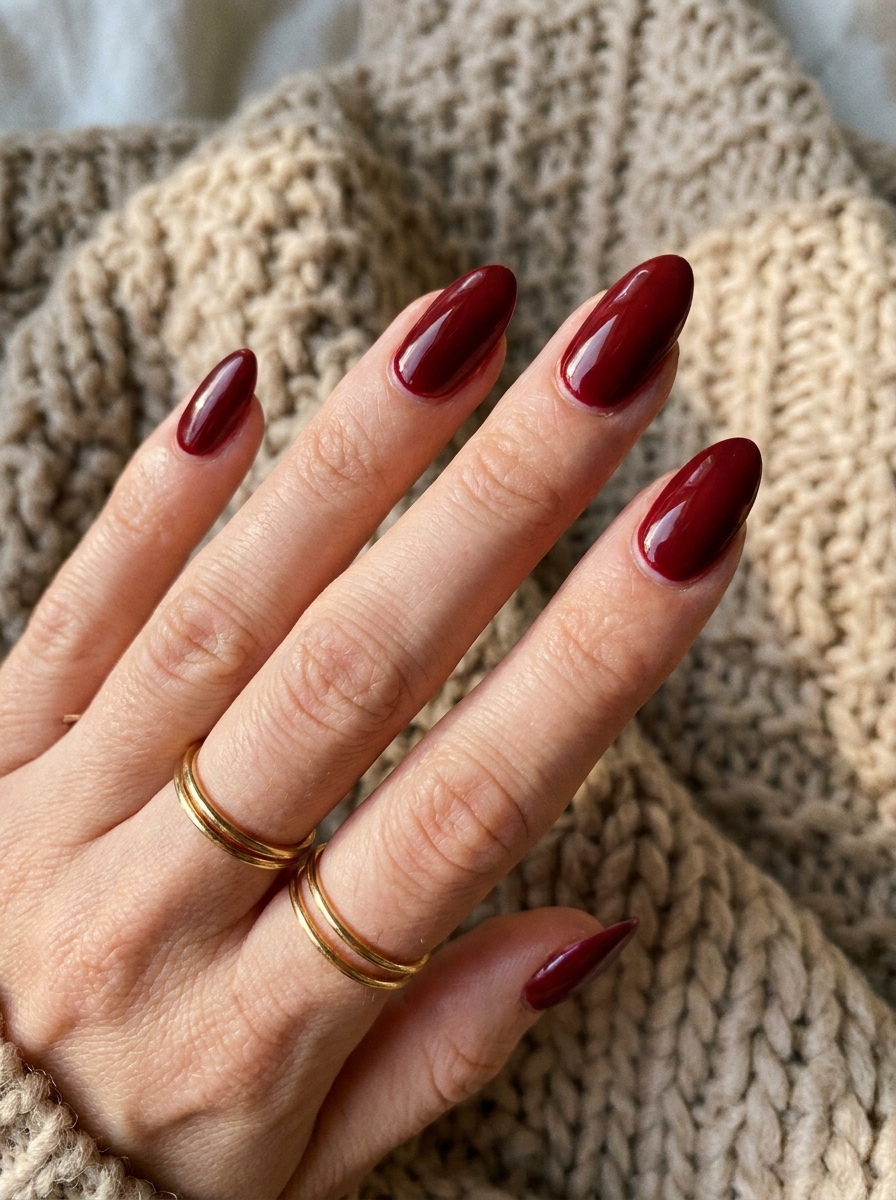 Dark Red Gloss Nails als Dark Fall Nails Inspiration 2026